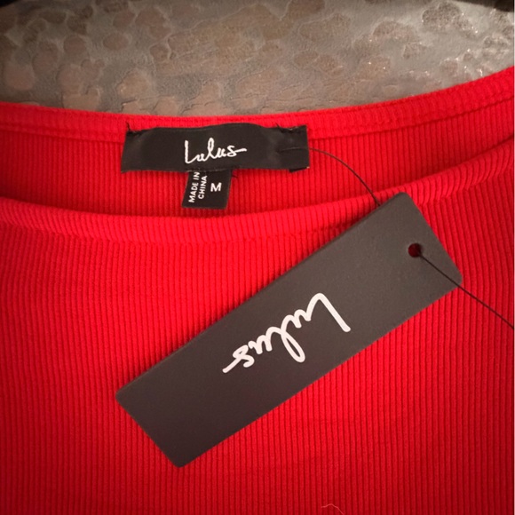 NEW Lulus Ideal Approach Red Long Sleeve Mini Dress MEDIUM Flattering NWT - Picture 6 of 8